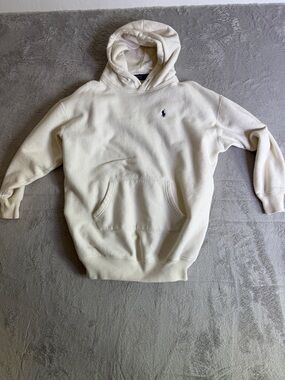Polo by Ralph Lauren Cream Pullover Hoodie - Classic Logo S